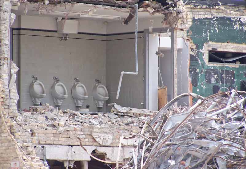 Urinals exposed during demolition