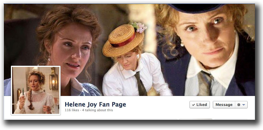 Helene Joy fan page Facebook banner
