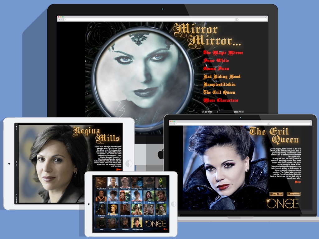 Mockup for Once upon a time TV show fan site